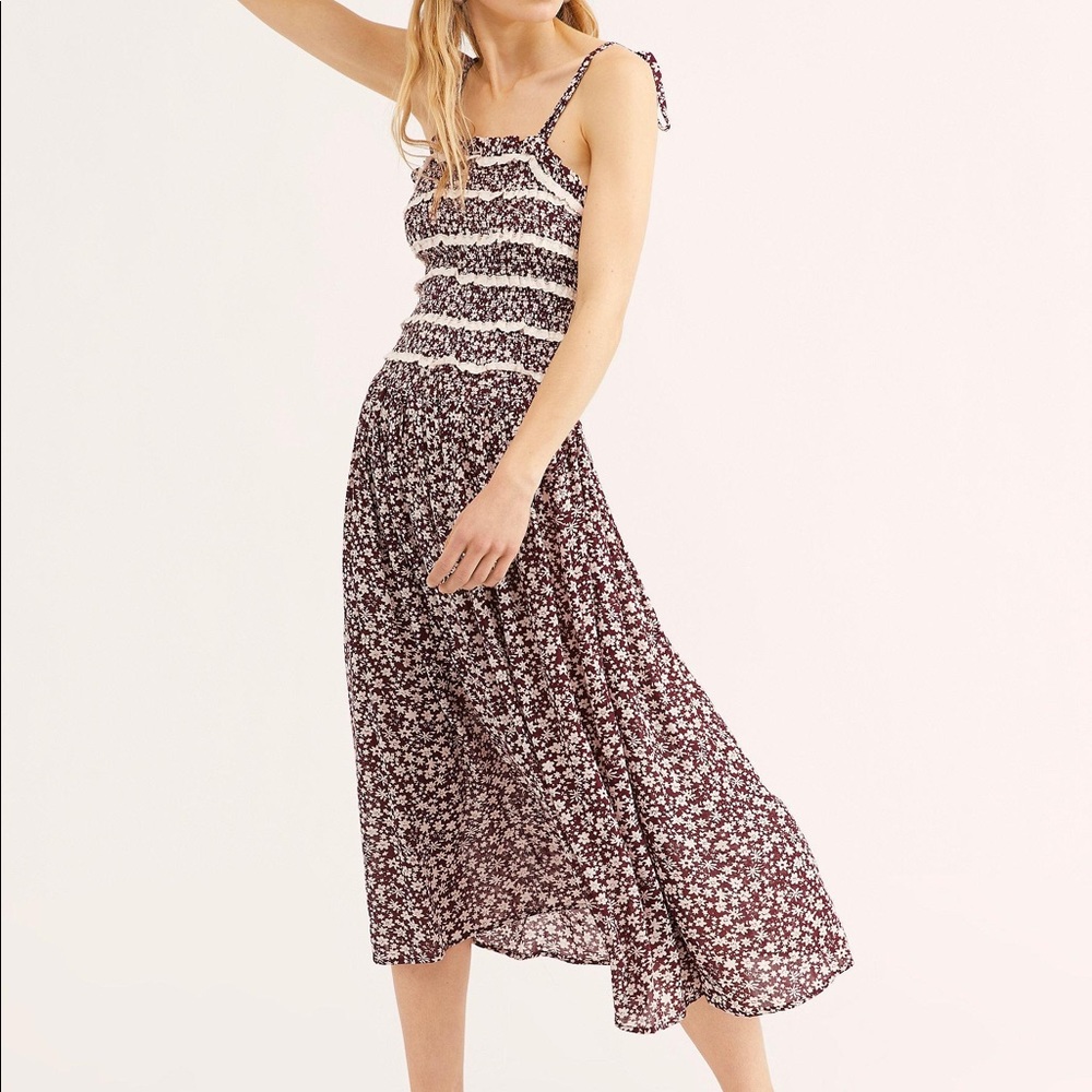 Free People Dress Burgundy Size